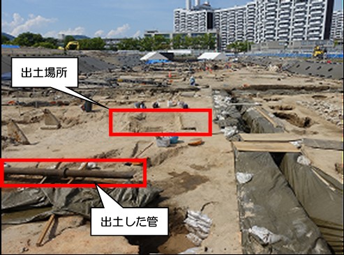 出土場所（スタジアム建設予定地）の様子