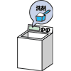 洗濯機に洗剤を入れているイメージイラスト